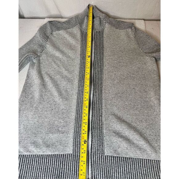 INC International Concepts Full Zip Gray Sweater Ribbed Men’s Sz Large Cotton - Picture 13 of 15